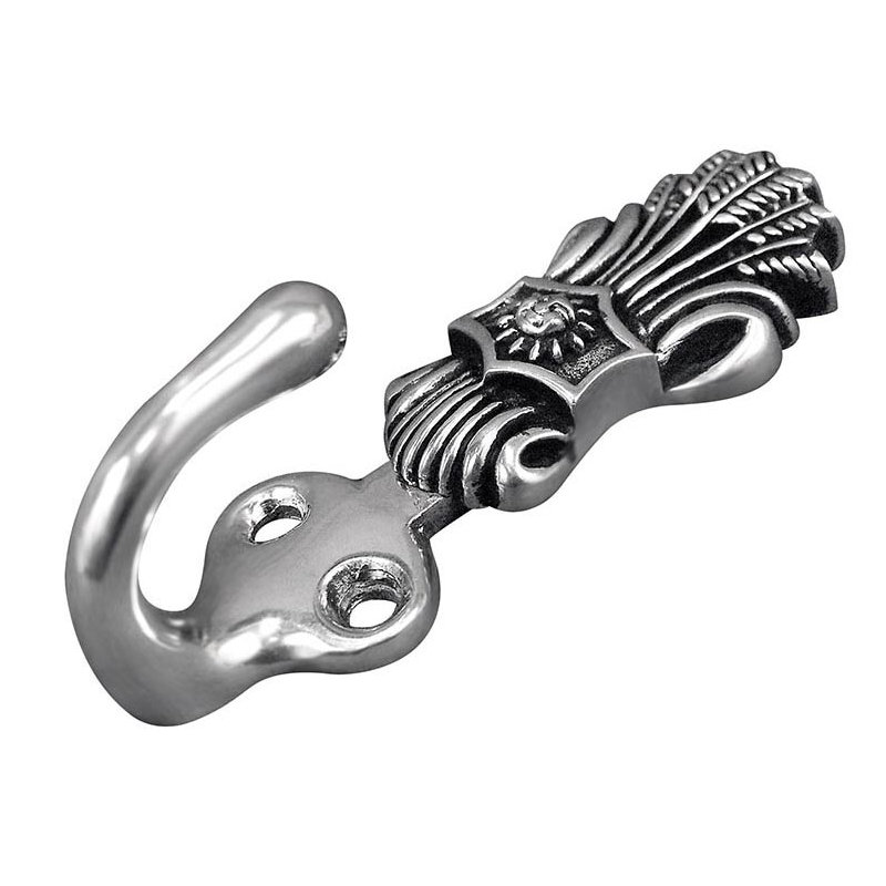 Sforza Wall Hook, Antique Silver