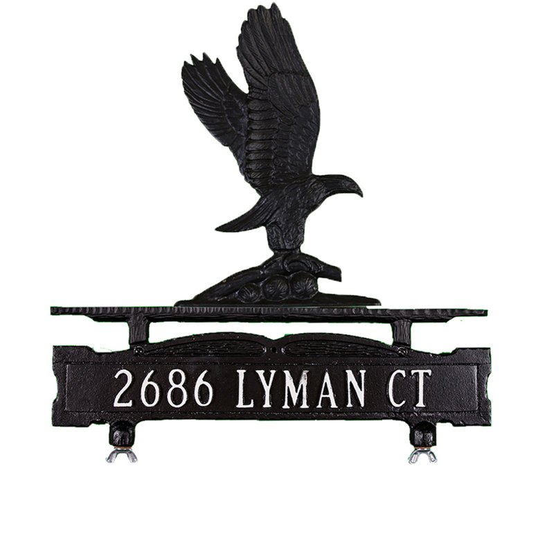 1-Line Mailbox Sign, Satin Black, Yes