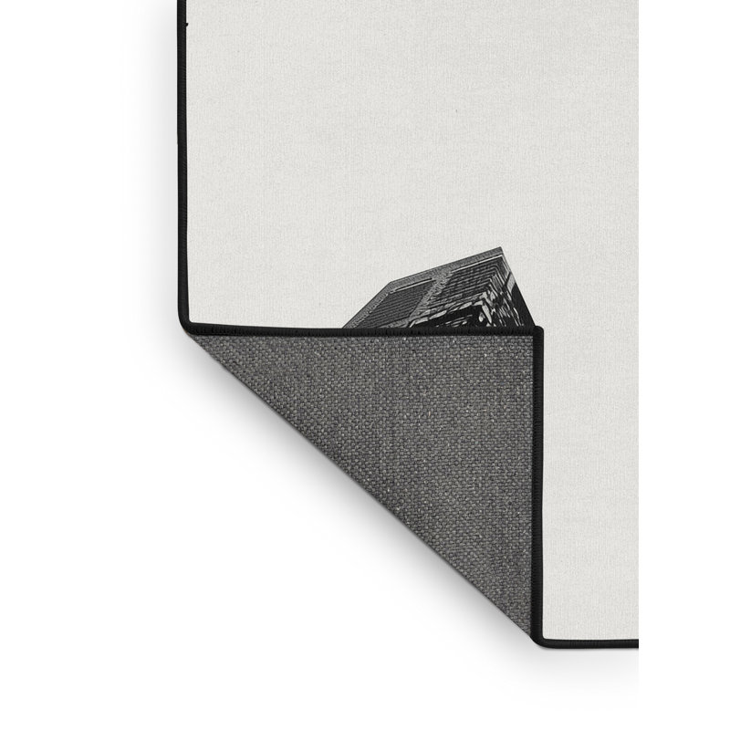Tapis beige moelleux doux et éclectique à motif géométrique moderne et doux, Carré 3 pi