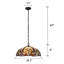 Luminaire suspendu de style victorien 2 lumières avec abat-jour 18 po Chloe Lighting Lennon - H 7,5 po