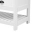 Arbre d'entrée multifonctionnel en MDF avec rangement et banc, design blanc moderne pour le vestibule