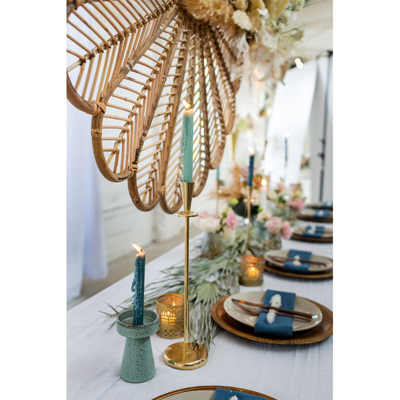 Corla Metal Tabletop Candlestick, 16.25" H x 4.5" W x 4.5" D