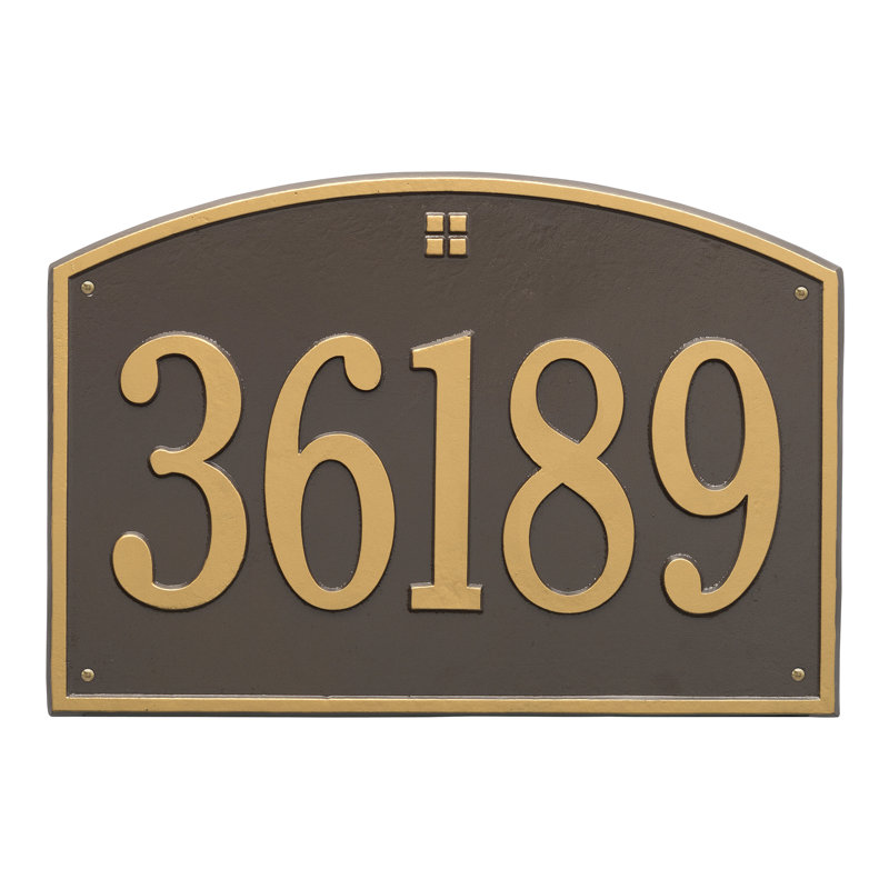 Plaque d'adresse murale 1 ligne Cape Charles, Bronze et doré, Oui