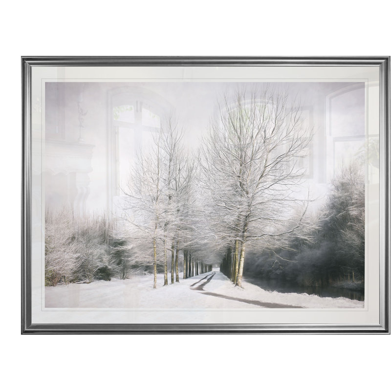 « winter is here », reproduction, H 20 po x l 24 po x P 1,5 po, Cadre argenté