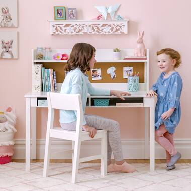 White Chair Desk Next Easel Poster Geometric Child's Room Interior