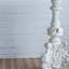 Table d'appoint ronde blanche D22,5 x 27 po, style champêtre