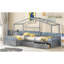 Lit plateforme simple avec trois tiroirs de rangement, gris