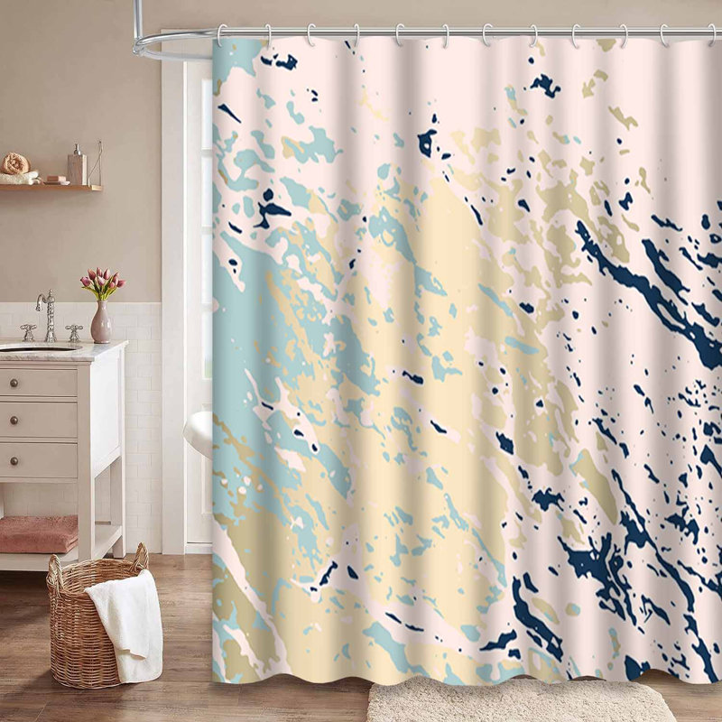 Rideau de douche noir imperméable, rideaux de douche pour la salle de bain avec 12 crochets, 72" L x 78" W