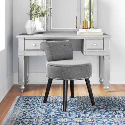 Madeline Solid Wood Vanity Stool, Accent Stool for Bedroom by Three Posts Teen