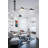 98"W 3 Rotating Arms Black Shade Semi-Flush Mount