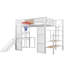 Lit mezzanine en métal avec bureau intégré