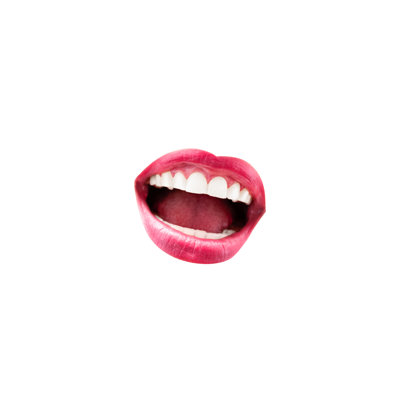 Open Mouth With Lipstick by MarSpb20 - Wrapped Canvas Print