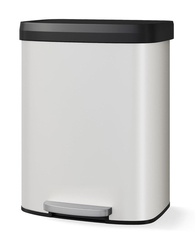 Poubelle à pédale 16 gallons avec couvercle à fermeture en douceur, poubelle en acier inoxydable de 60 L pour la cuisine