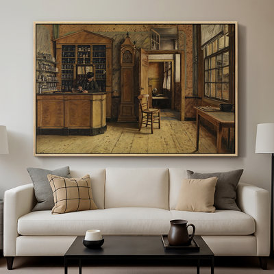 La vieille auberge «Het Loodshuis» à Anvers, 1877 - Henri de Braekeleer, toile tendue avec châssis