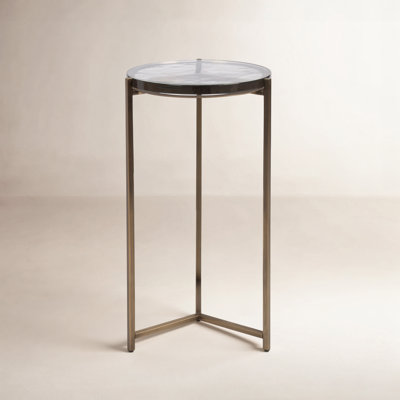 Aguilar Modern Round Glass Side Table