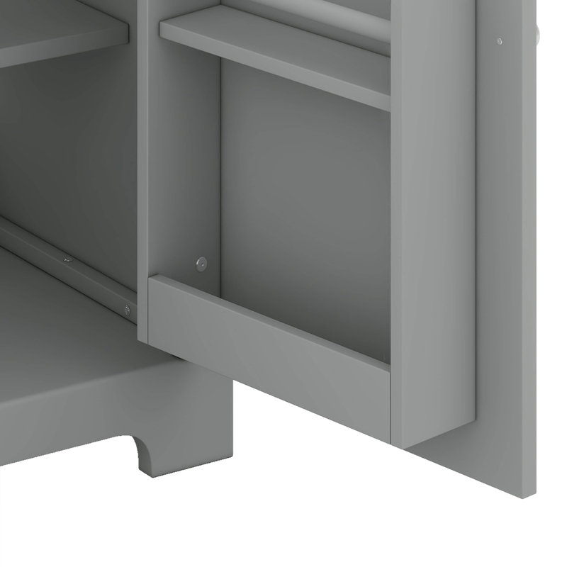 Meuble-lavabo 20 po avec lavabo 20 po, support de rangement et tablette réglable, Gris