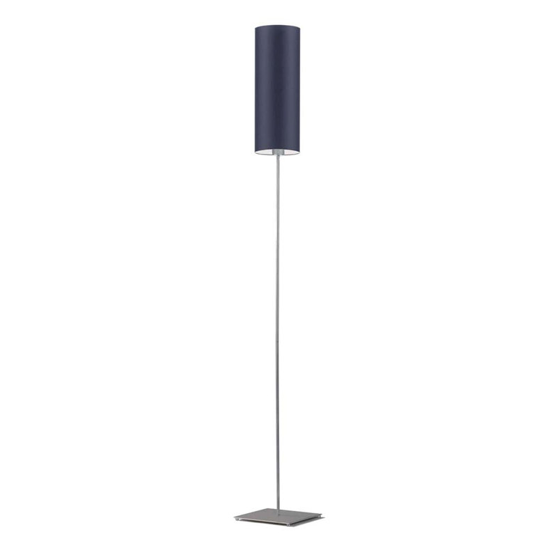 Florencja 165cm Traditional Floor Lamp, Navy Blue, Brushed Steel