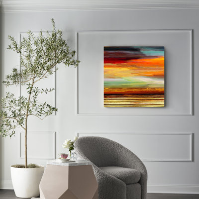 Burning Sunset VI - peinture sur toile tendue