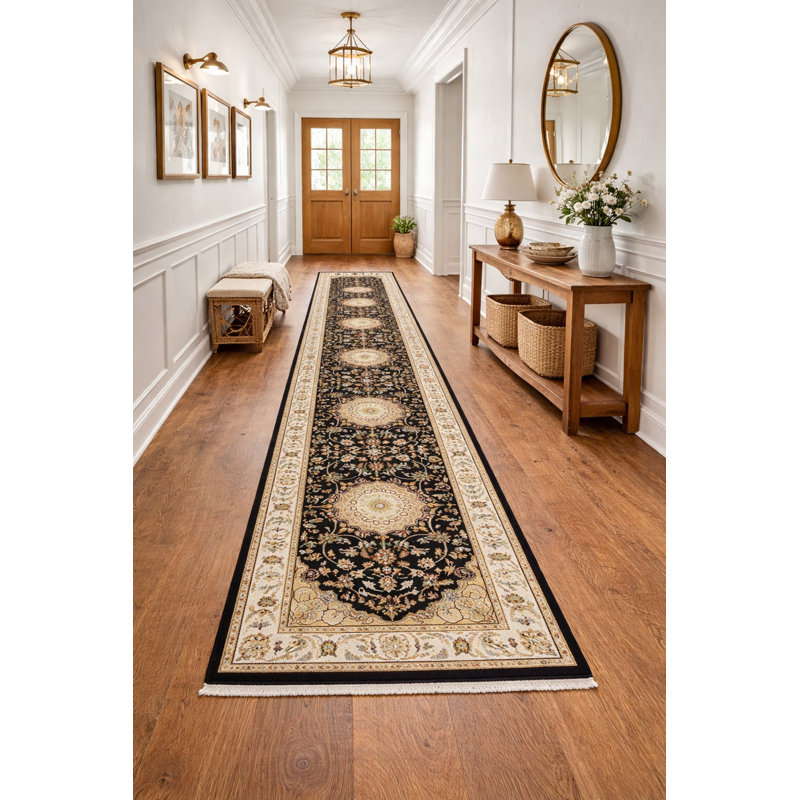 Tapis de couloir oriental bleu Indo Nain Marckson 3X12