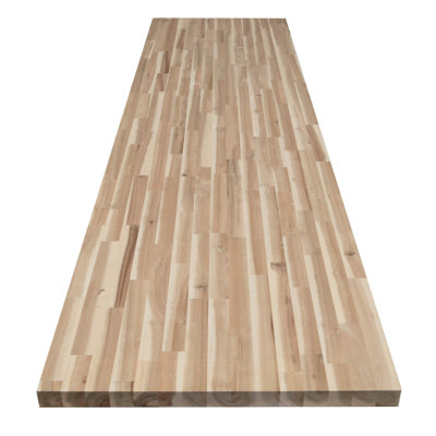 Comptoir en bois d'acacia brut de 8 pi / 98 po Ebern Designs