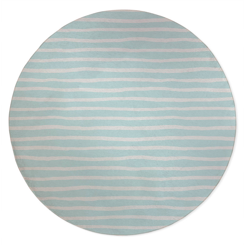 Spinal Row Non-Slip Outdoor Rug, Round 5'