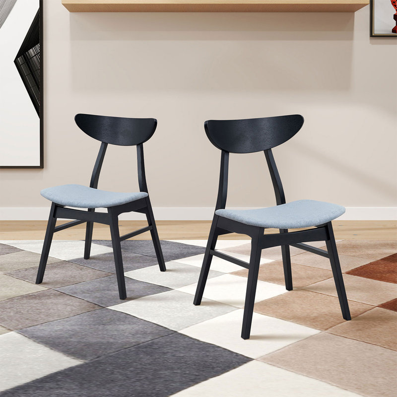 Ensemble de 2 chaises de salle à manger en bois, chaises d'appoint de cuisine rembourrées et modernes, chaises de cuisine à cadre en bois pour salle à manger, salon, restaurant