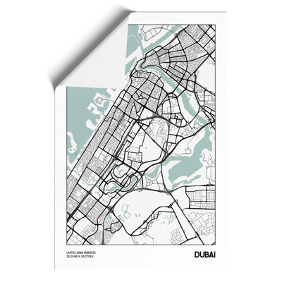 Map Dubai UAE - Frameless Print