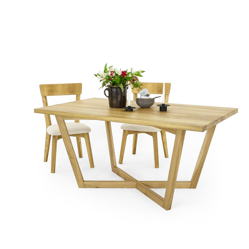 Kanosh Oak Solid Wood Dining Table, 75cm H x 140cm L x 90cm W, Unfinished