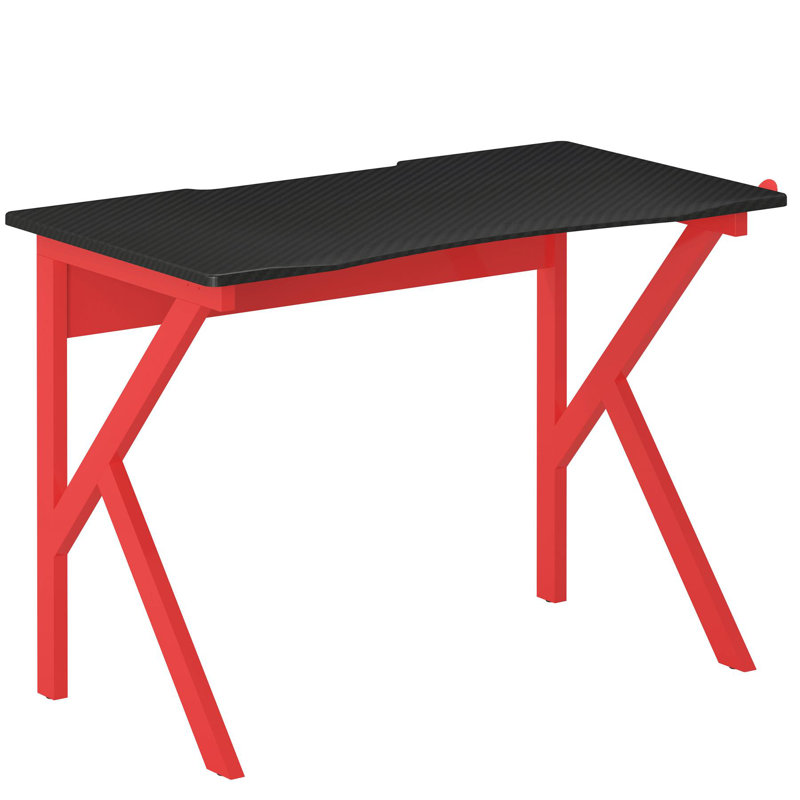 Zorro Metal Base Writing Desk, Red, Black