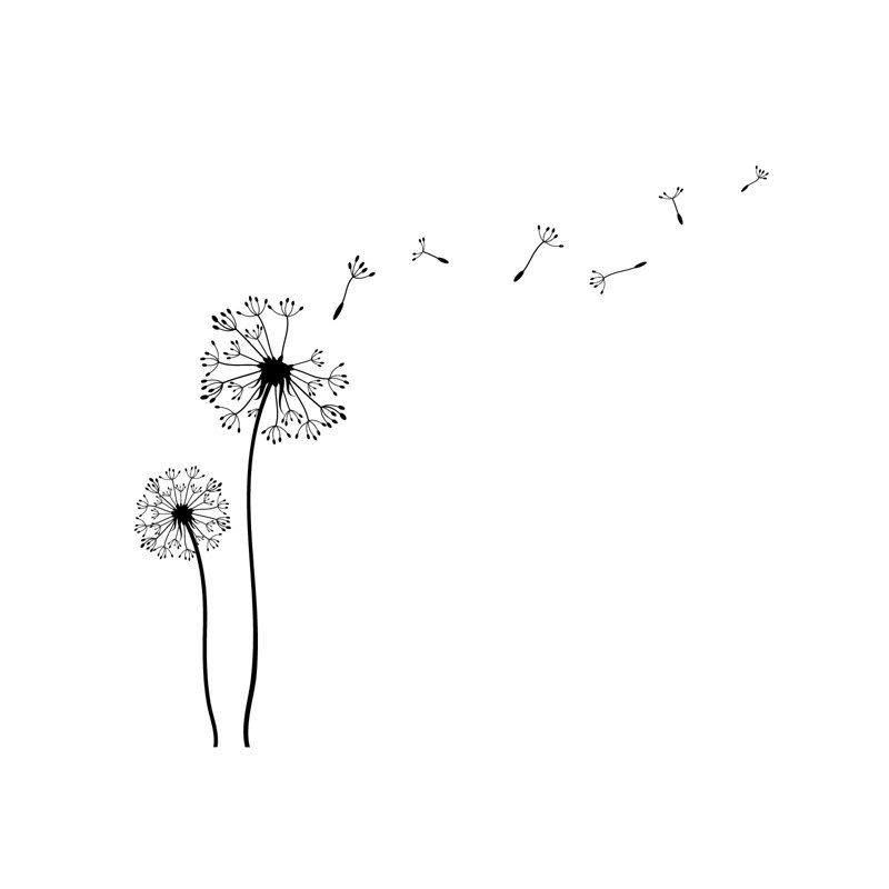 Plants & Flowers Non-Wall Damaging Wall Decal, Black