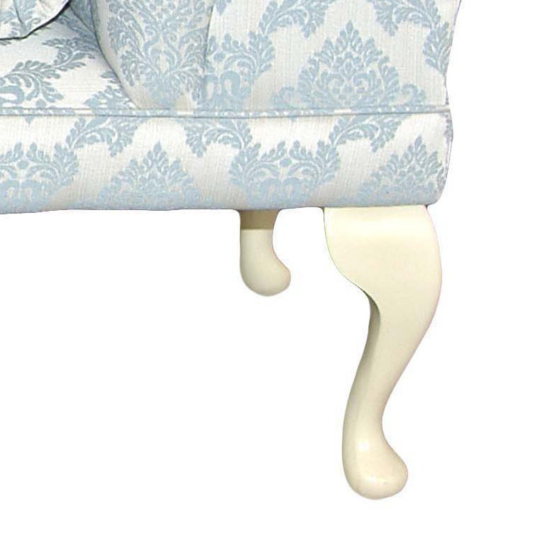 Loretta Upholstered Chaise Lounge, Cream, Left-Hand Chaise, Angelina Blue Pattern