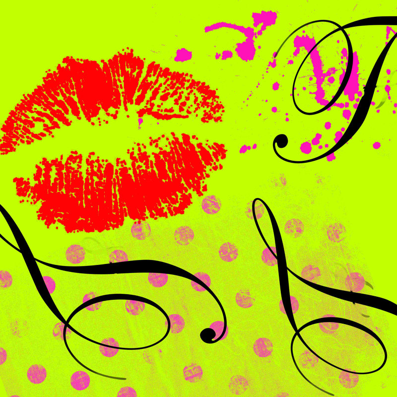 Graphic Lips Neon Green - impression sur toile tendue, H 12 po x l 12 po