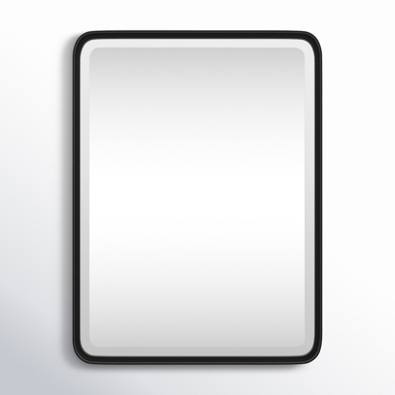 Rylie Metal Rectangle Wall Mirror, Black, 40" x 30"