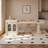 One-Piece Extendable Cream-Style Stone Countertop Kitchen Island with Four Chairs