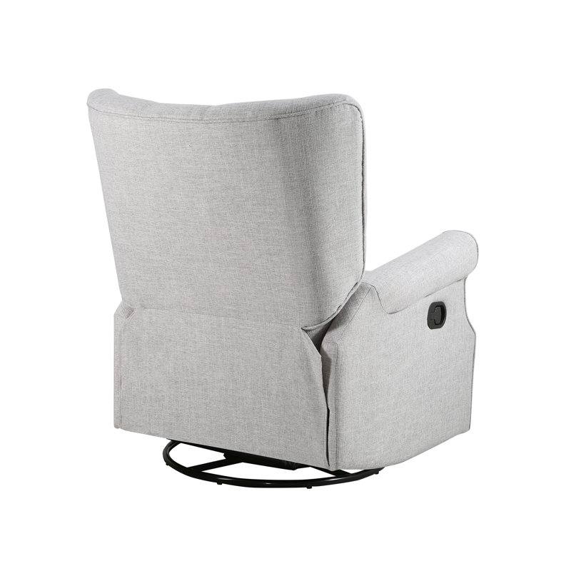 Alice Wingback Swivel Recliner, Gray Linen