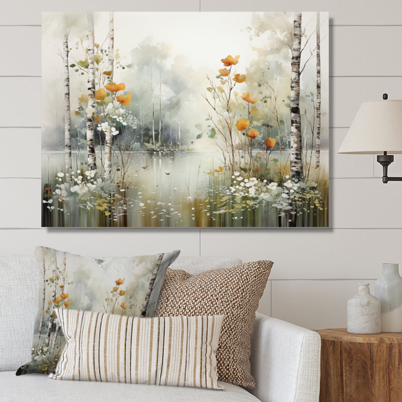 Binimal minimalisme forêt bois I - impressions sur toile forêt, H 34 po x l 44 po x P 1,5 po, Toile tendue