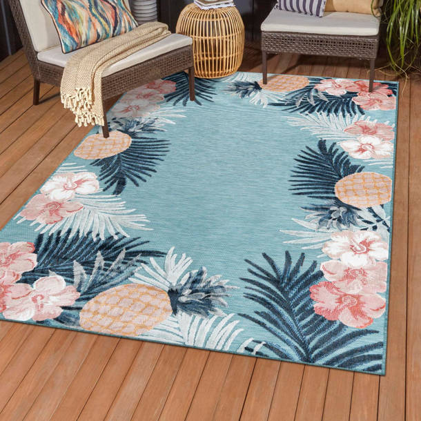 Beachcrest Home Firman Floral Indoor/Outdoor Rug | Wayfair