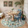 Goldene Boho Washable Botanical Beige Area Rugs for Living Room, Low-Pile Floral Rug with Non Slip Backing For Bedroom Dining Room