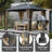 12 Ft. W x 10 Ft. D Galvanized Steel Gazebo, Rust-Resistant Outdoor Patio Canopy for All-Weather Use