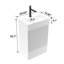Meuble-lavabo rayé blanc en velours avec lavabo en céramique, autoportant, pour une décoration de salle de bain moderne, tiroir à une porte, âme E1, finition douce, quincaillerie One Bathrooms, 1 & Construction, charnières