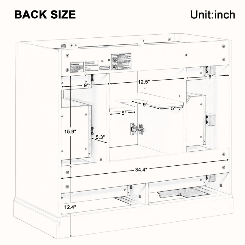 Bathroom Vanity without Sink, Cabinet Base Only
