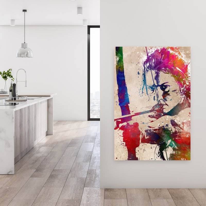 Art mural coloré abstrait coloré, 48" H x 32" W