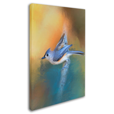 «In a Flash Tufted Titmouse», reproduction d'impression sur toile tendue Vidur