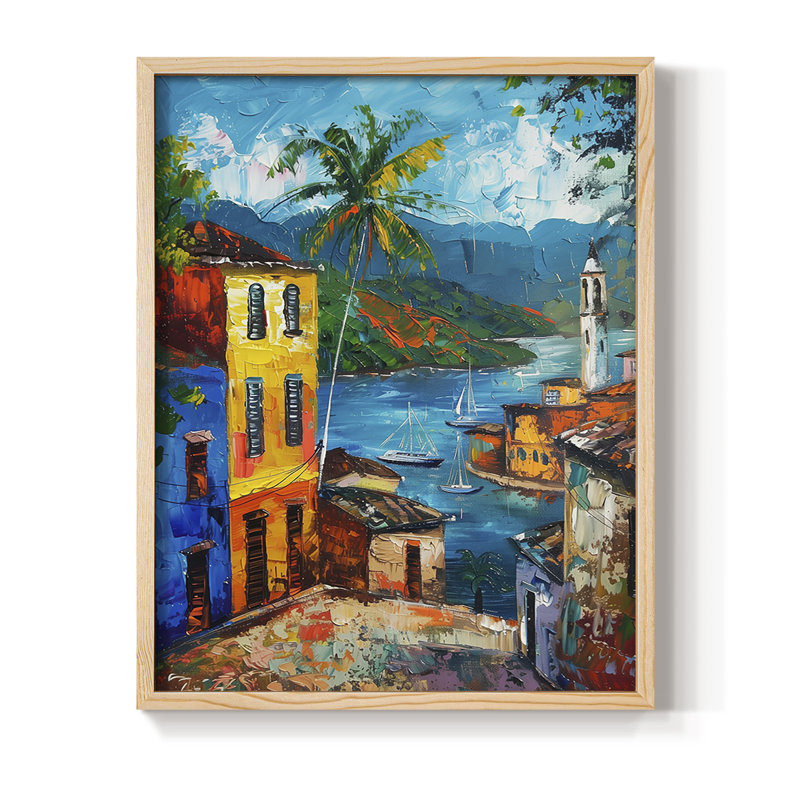 «NAUTICAL Series», impression encadrée en bois massif, Naturel, H 11 po x l 9 po