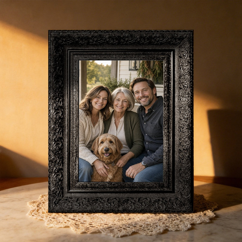 Cadre photo noir 3 pièces 5 "x 7" avec support de table et crochets muraux noirs