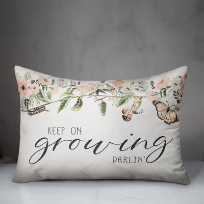 Keep on Growing Darlin Rectangular Pillow Cover & Insert