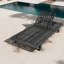 Chaise longue de patio réglable en bois d'acacia, noir rustique, pour jardin et piscine