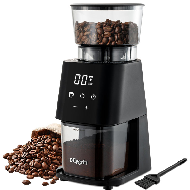 Conical Burr Coffee Grinder Electric Coffee Bean Grinder With Lcd Screen 30 Grind Settings Burr Mill Grinder, 2-12 Cups