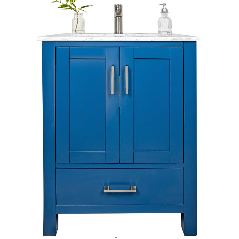 Ensemble de meuble-lavabo simple 24 po Marlene, Bleu mat