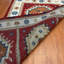 Tapis décoratif en laine de conception unique noué à la main Bourgogne/beige 2 pi 1 po x 4 pi 1 po